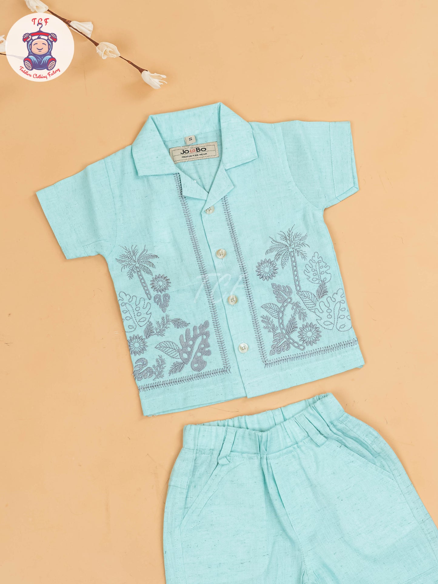 Light Blue - Boys Readymade Cotton Shirts & Shorts