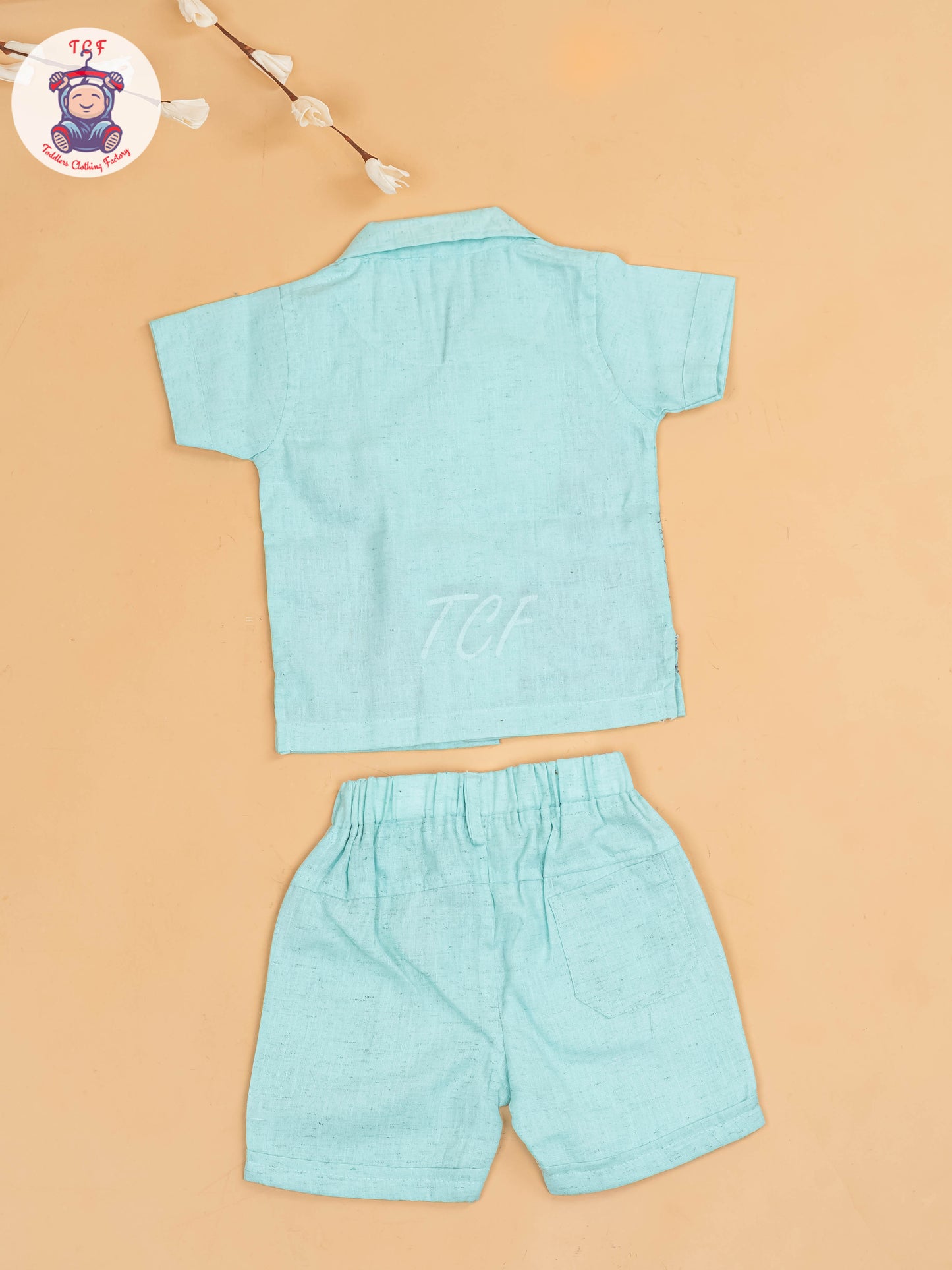 Light Blue - Boys Readymade Cotton Shirts & Shorts