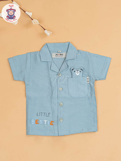Light Blue - Boys Readymade Cotton Shirts & Shorts