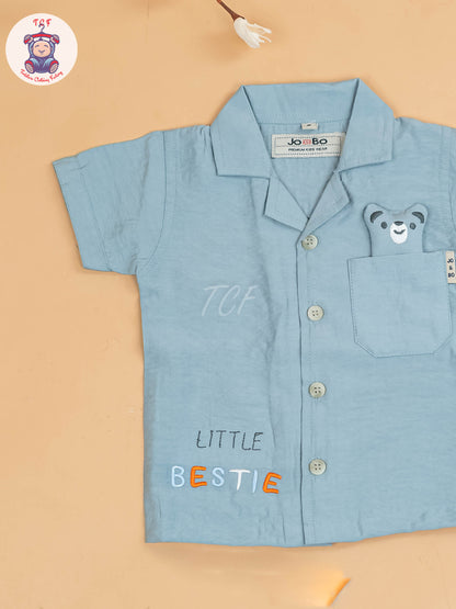 Light Blue - Boys Readymade Cotton Shirts & Shorts