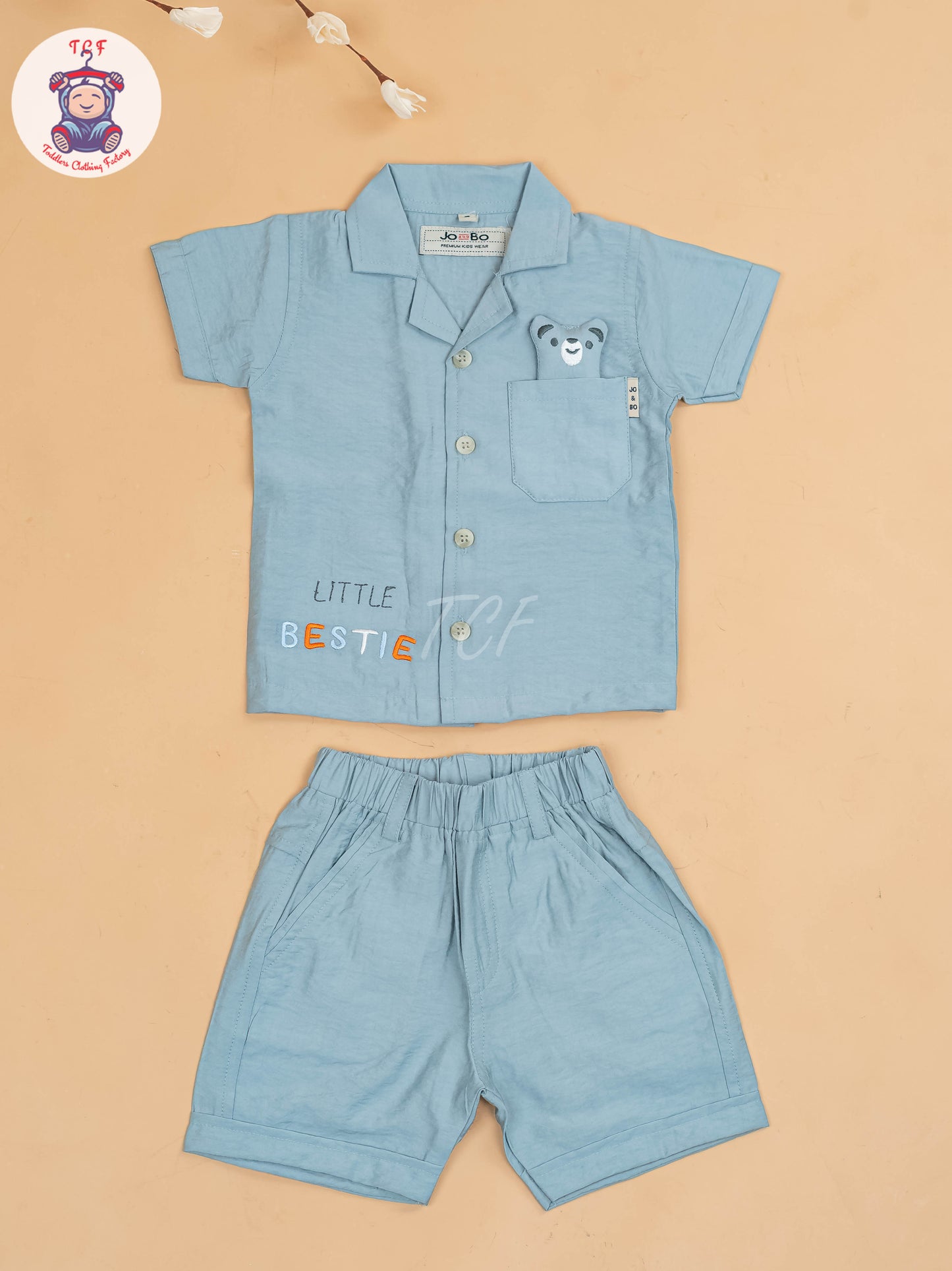 Light Blue - Boys Readymade Cotton Shirts & Shorts