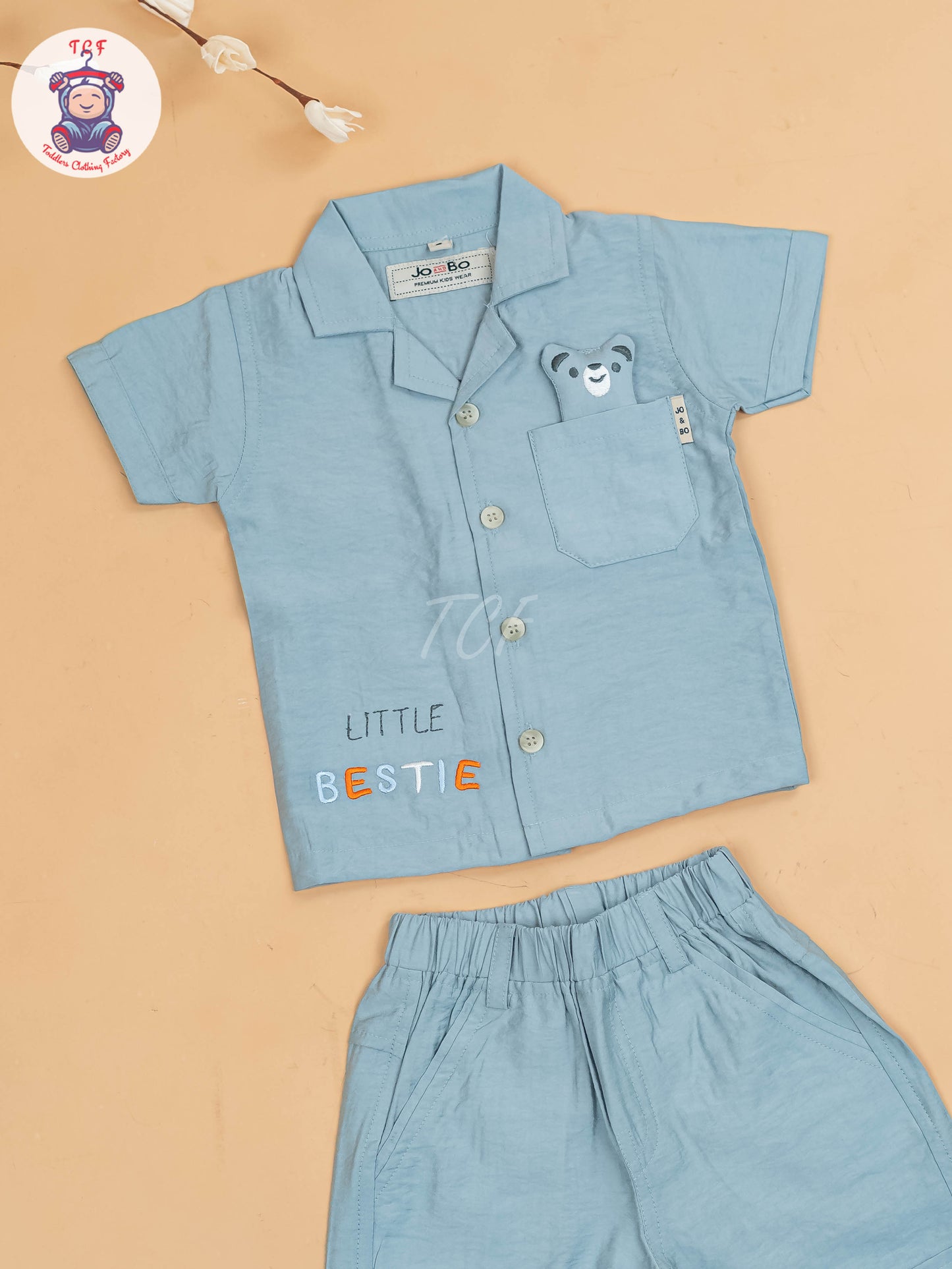 Light Blue - Boys Readymade Cotton Shirts & Shorts