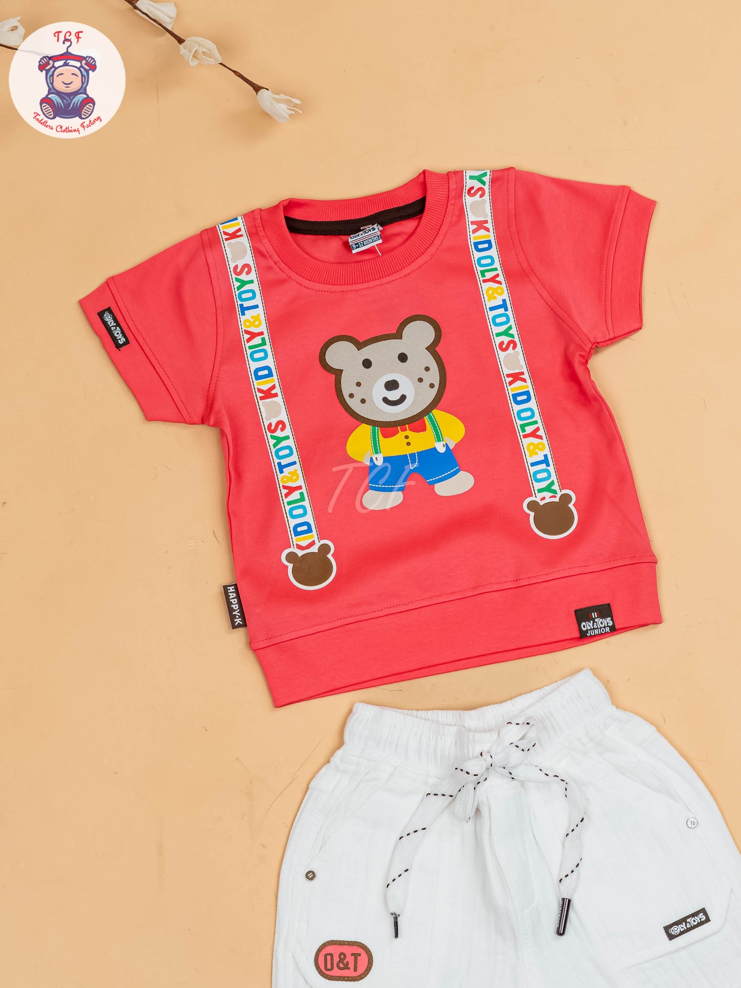 Pink & White - Boys Readymade T-Shirts & Shorts