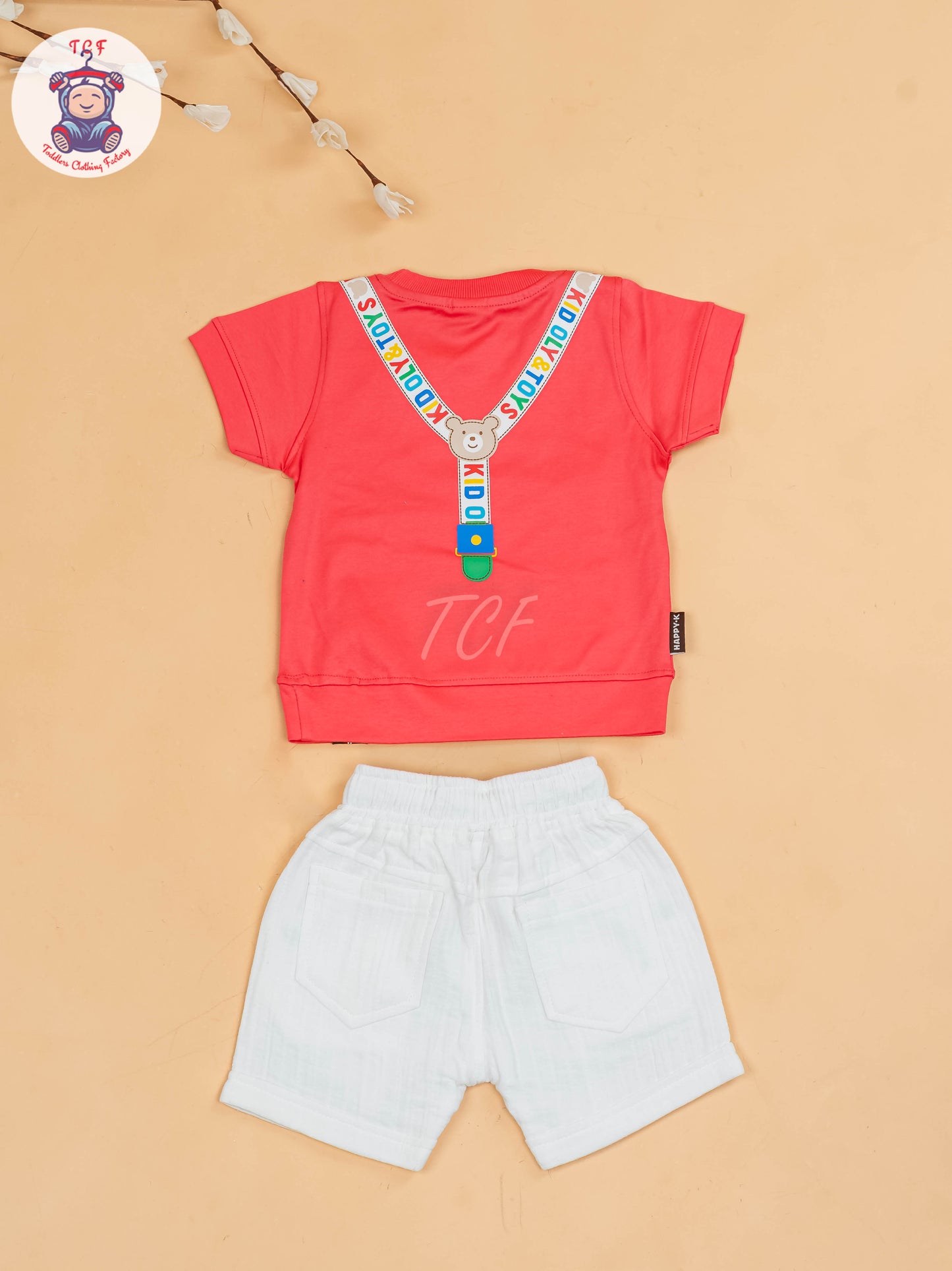 Pink & White - Boys Readymade T-Shirts & Shorts