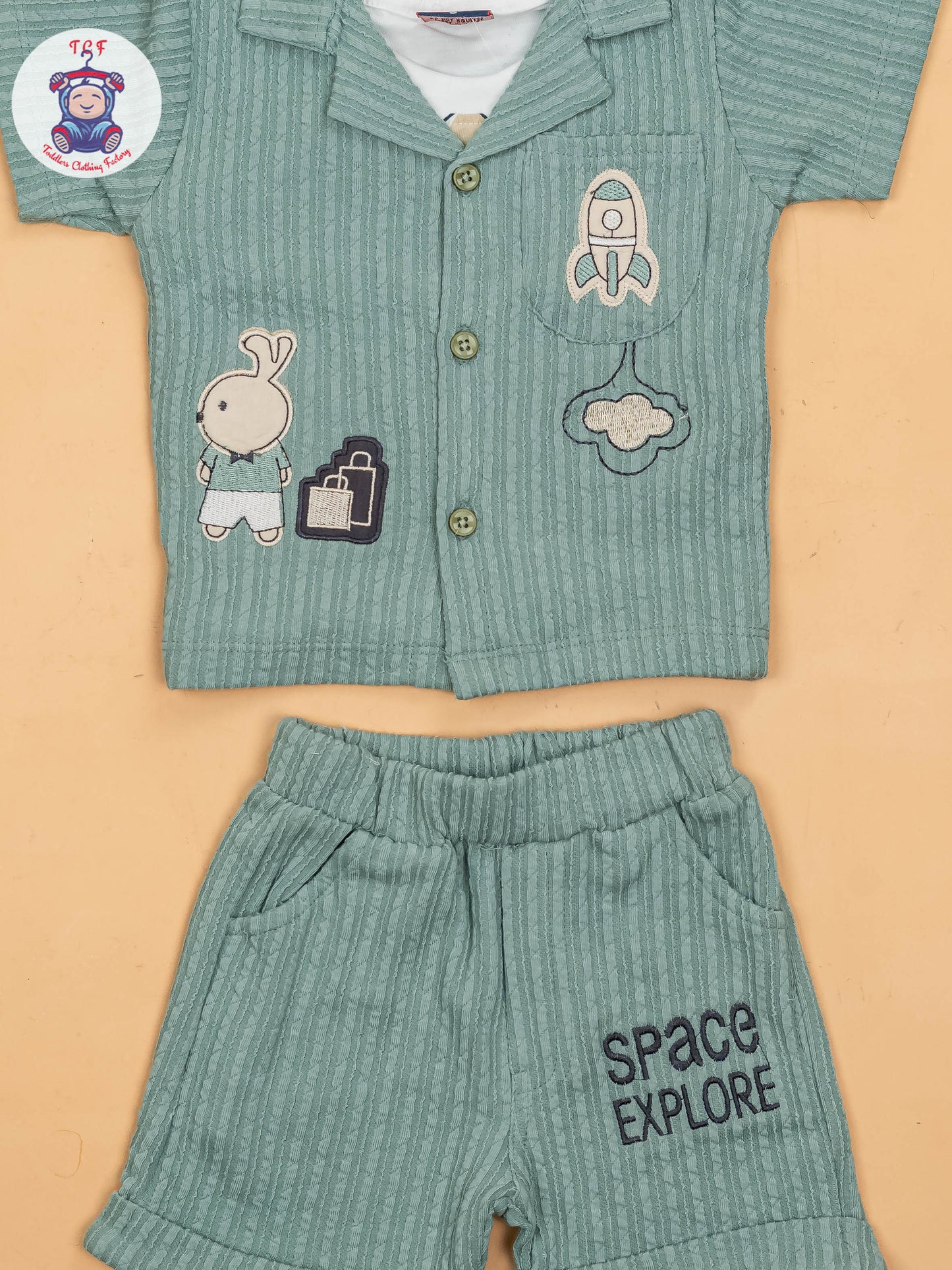 Light Green - Boys Readymade Cotton Shirts & Shorts
