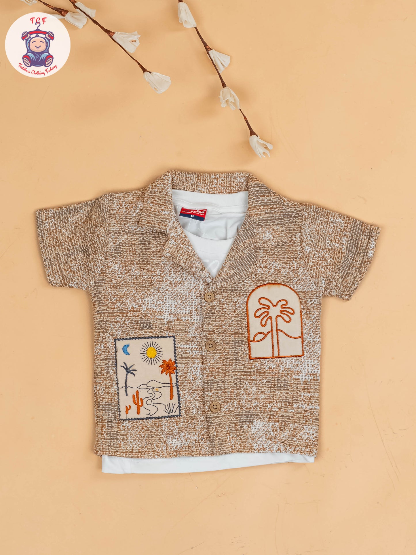 Brown - Boys Readymade Cotton Shirts & Shorts