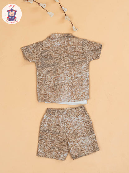 Brown - Boys Readymade Cotton Shirts & Shorts