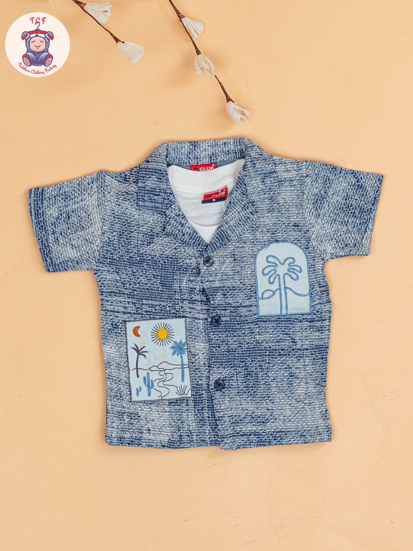 Blue - Boys Readymade Cotton Shirts & Shorts