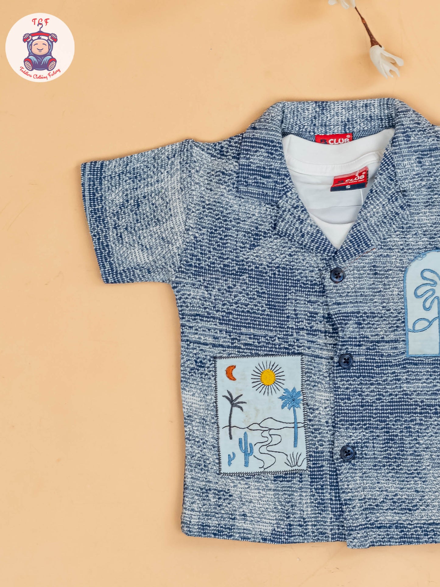 Blue - Boys Readymade Cotton Shirts & Shorts