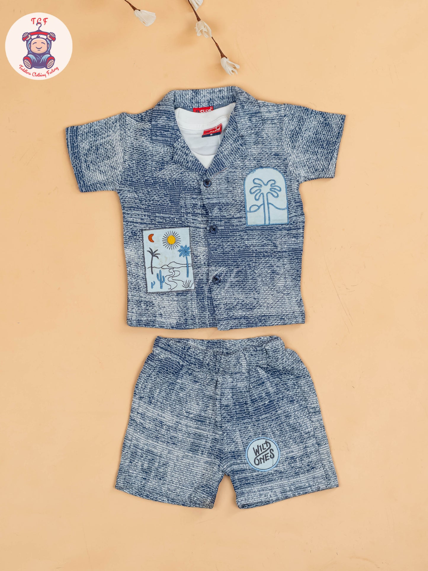 Blue - Boys Readymade Cotton Shirts & Shorts