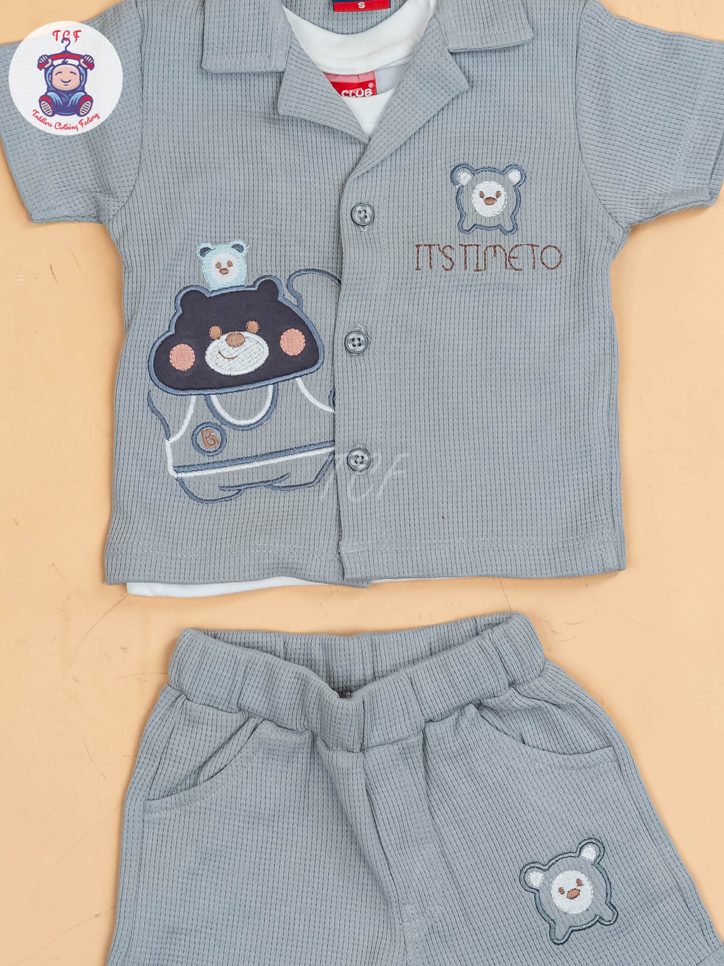 Grey - Boys Readymade Cotton Shirts & Shorts