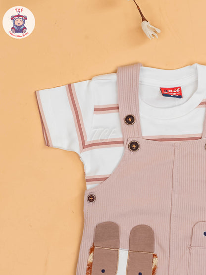 White & Onion Pink - Stripes Jumpsuits