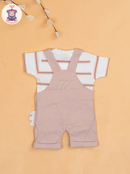 White & Onion Pink - Stripes Jumpsuits