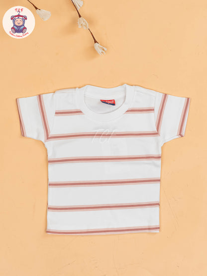 White & Onion Pink - Stripes Jumpsuits