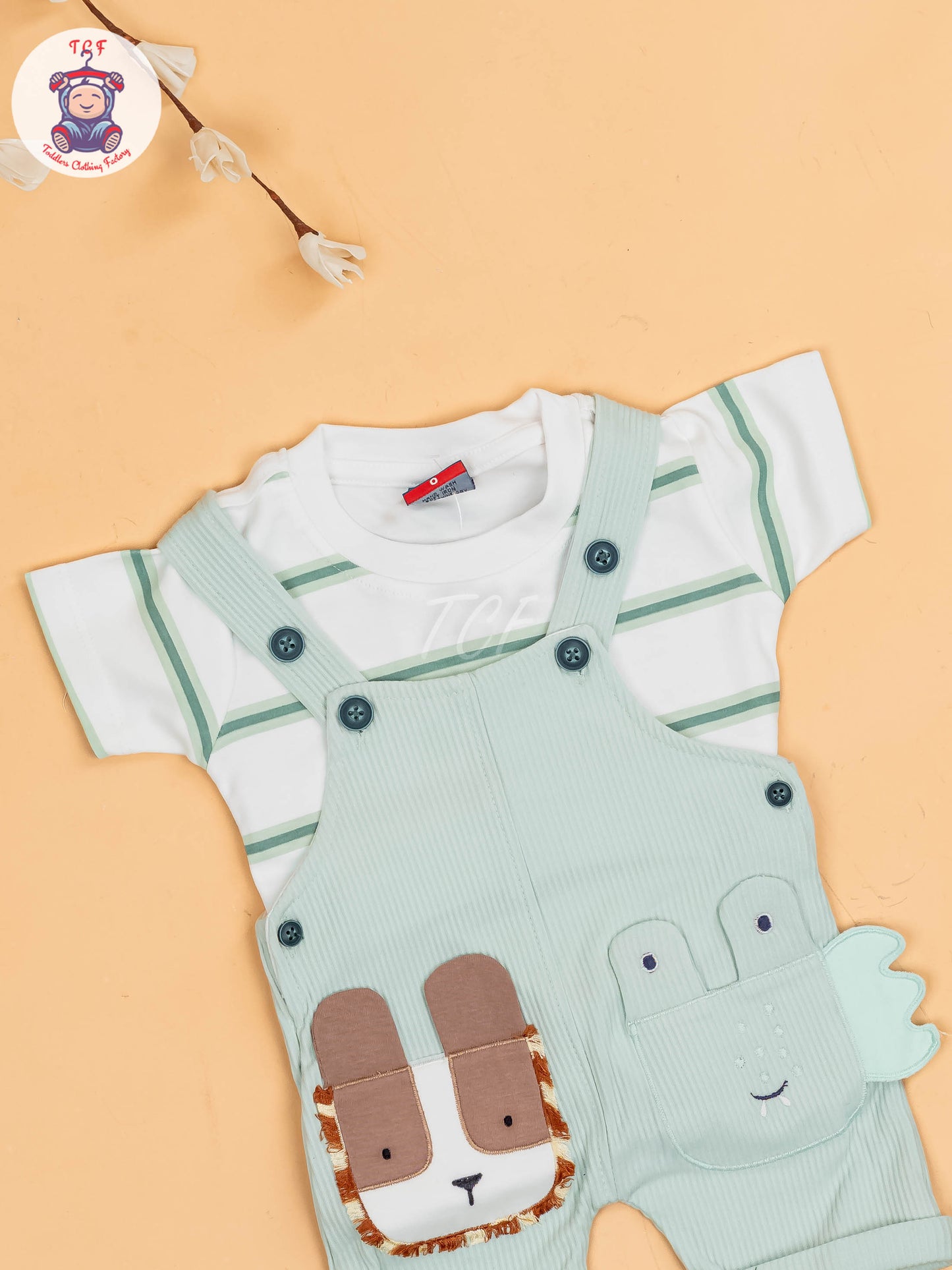 White & Green - Stripes Jumpsuits