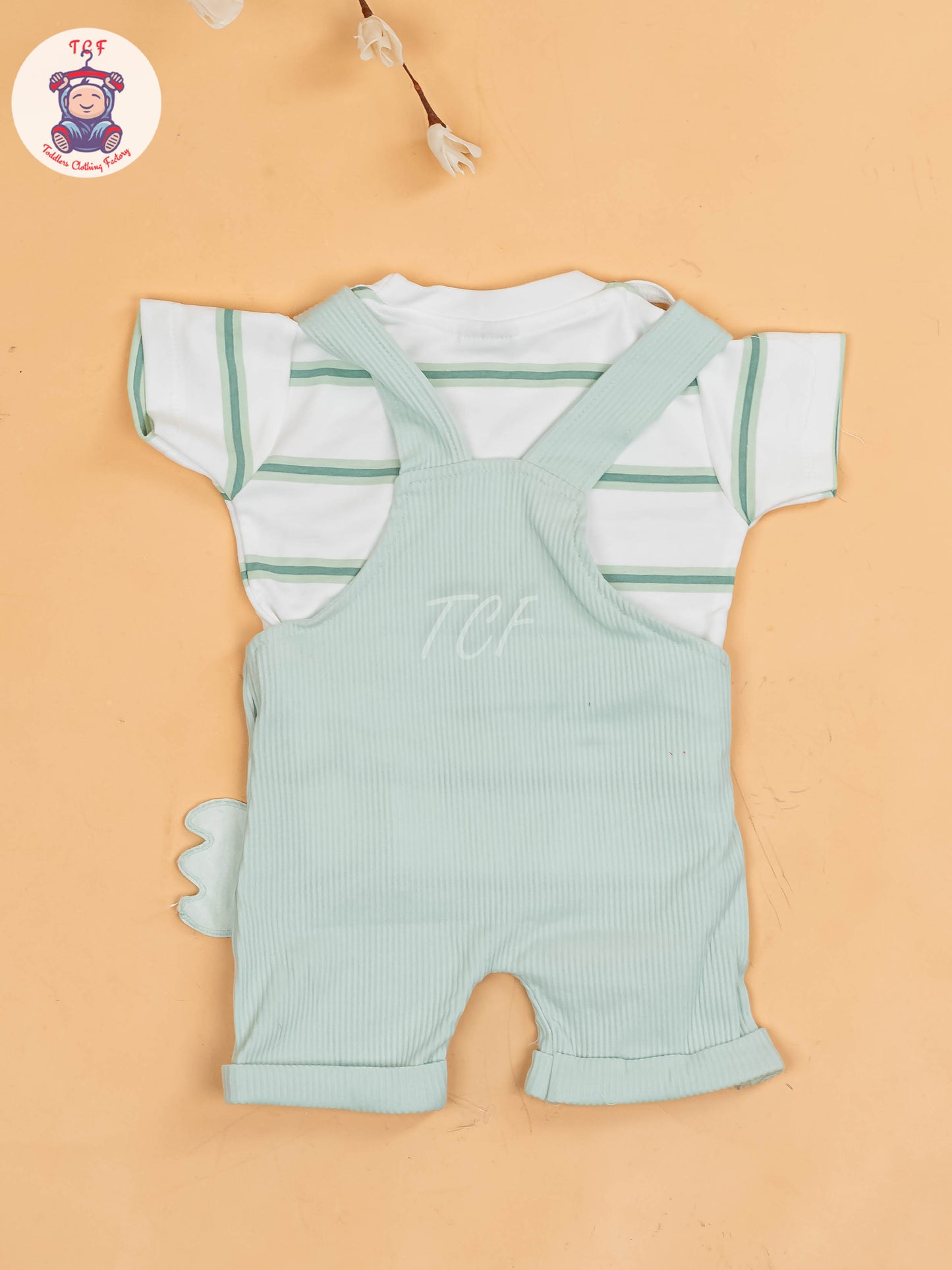 White & Green - Stripes Jumpsuits