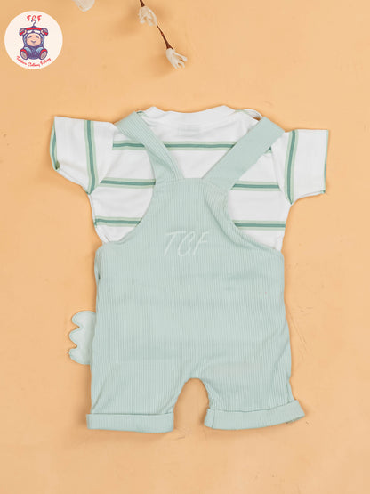 White & Green - Stripes Jumpsuits