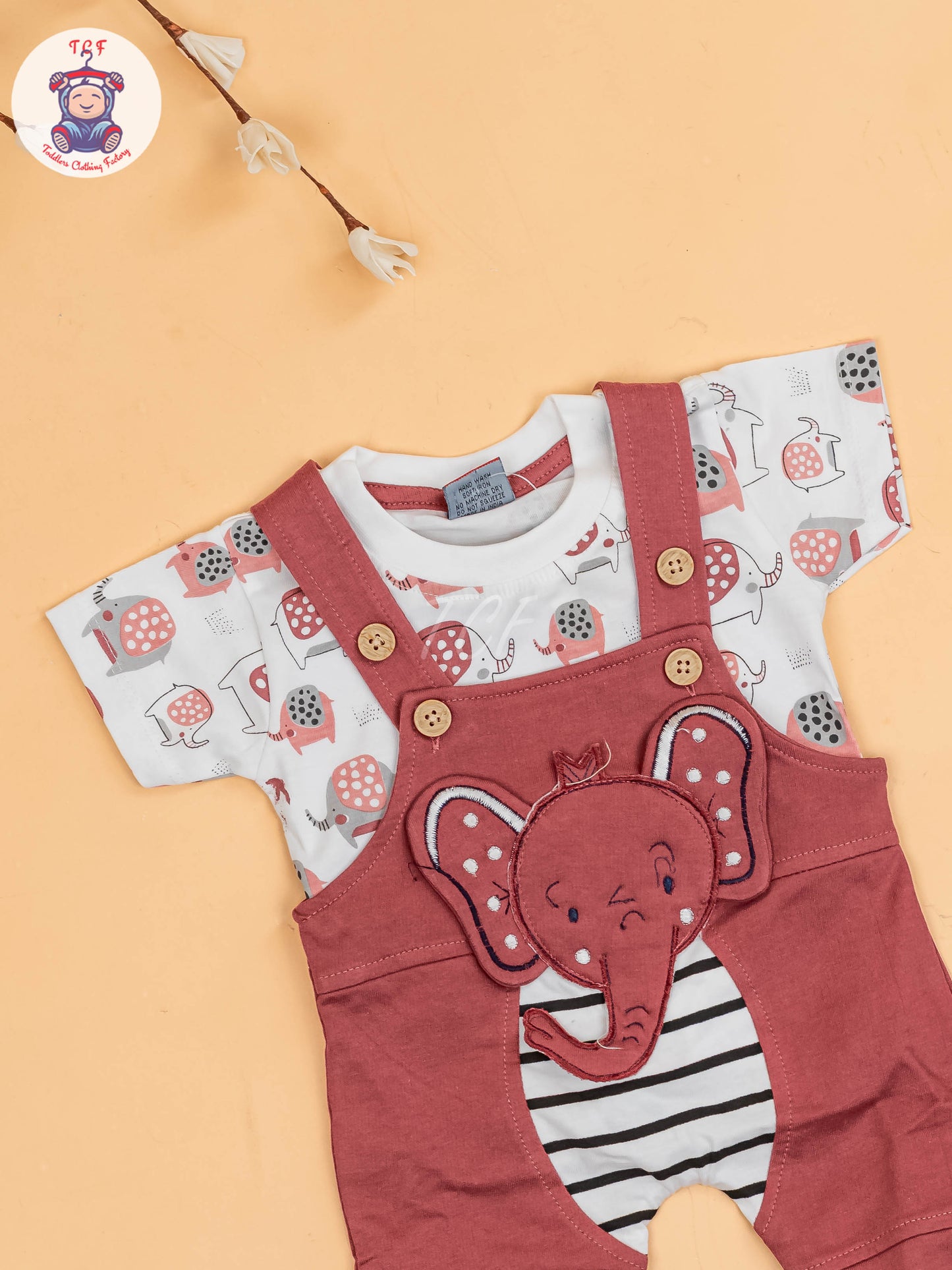 White & Rust - Elephant Jumpsuits