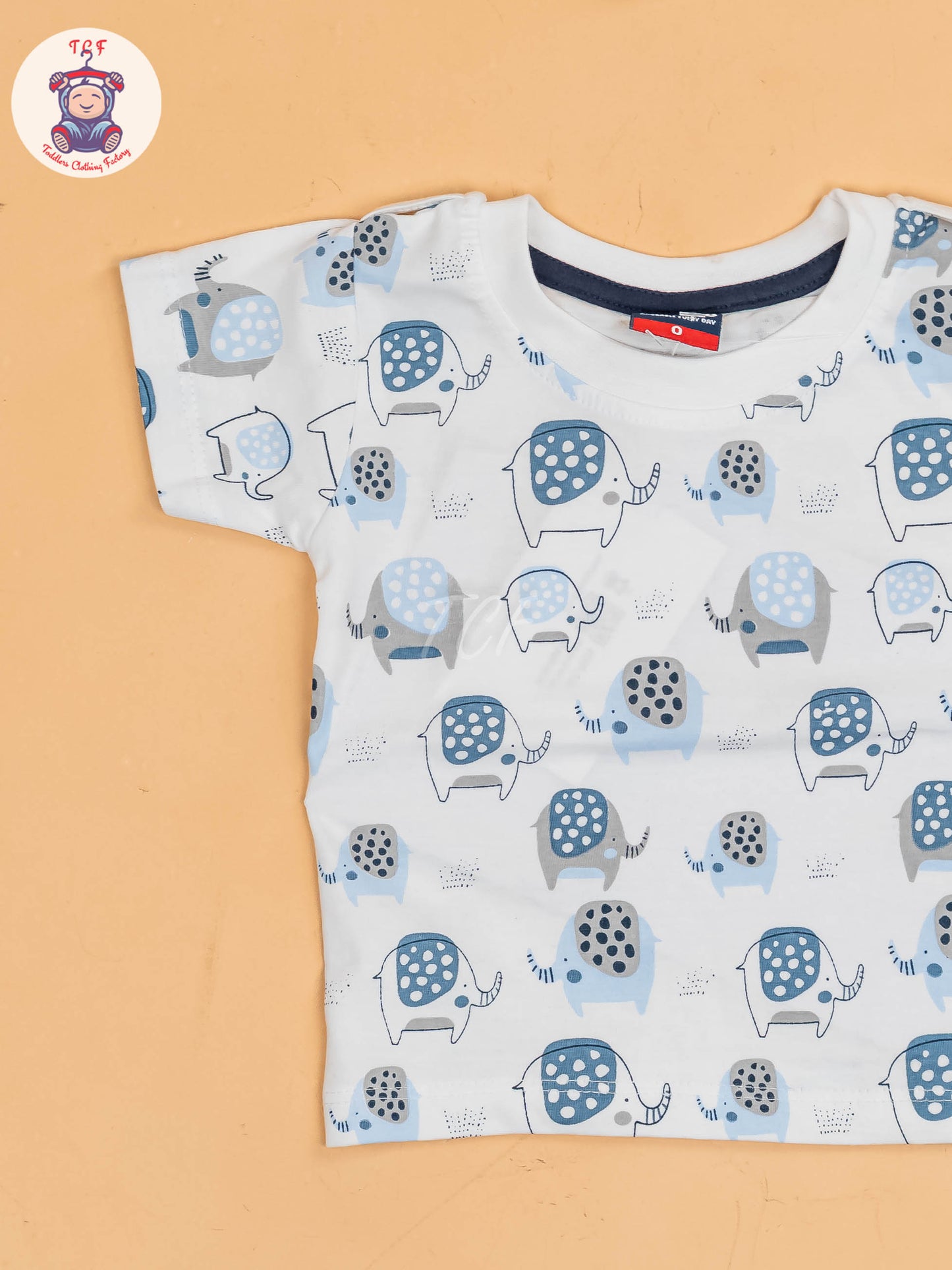 White & Navy Blue - Elephant Jumpsuits