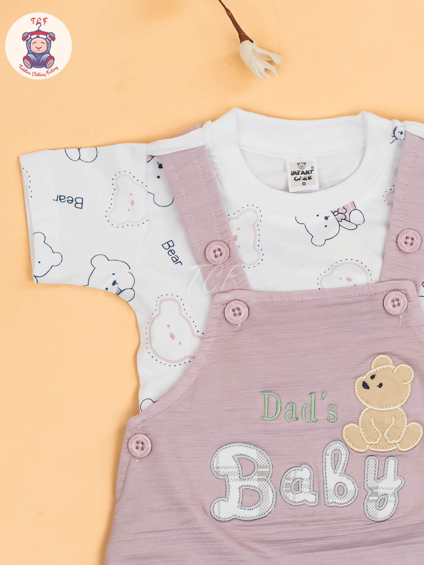 White & Onion Pink - Dads Baby Jumpsuits