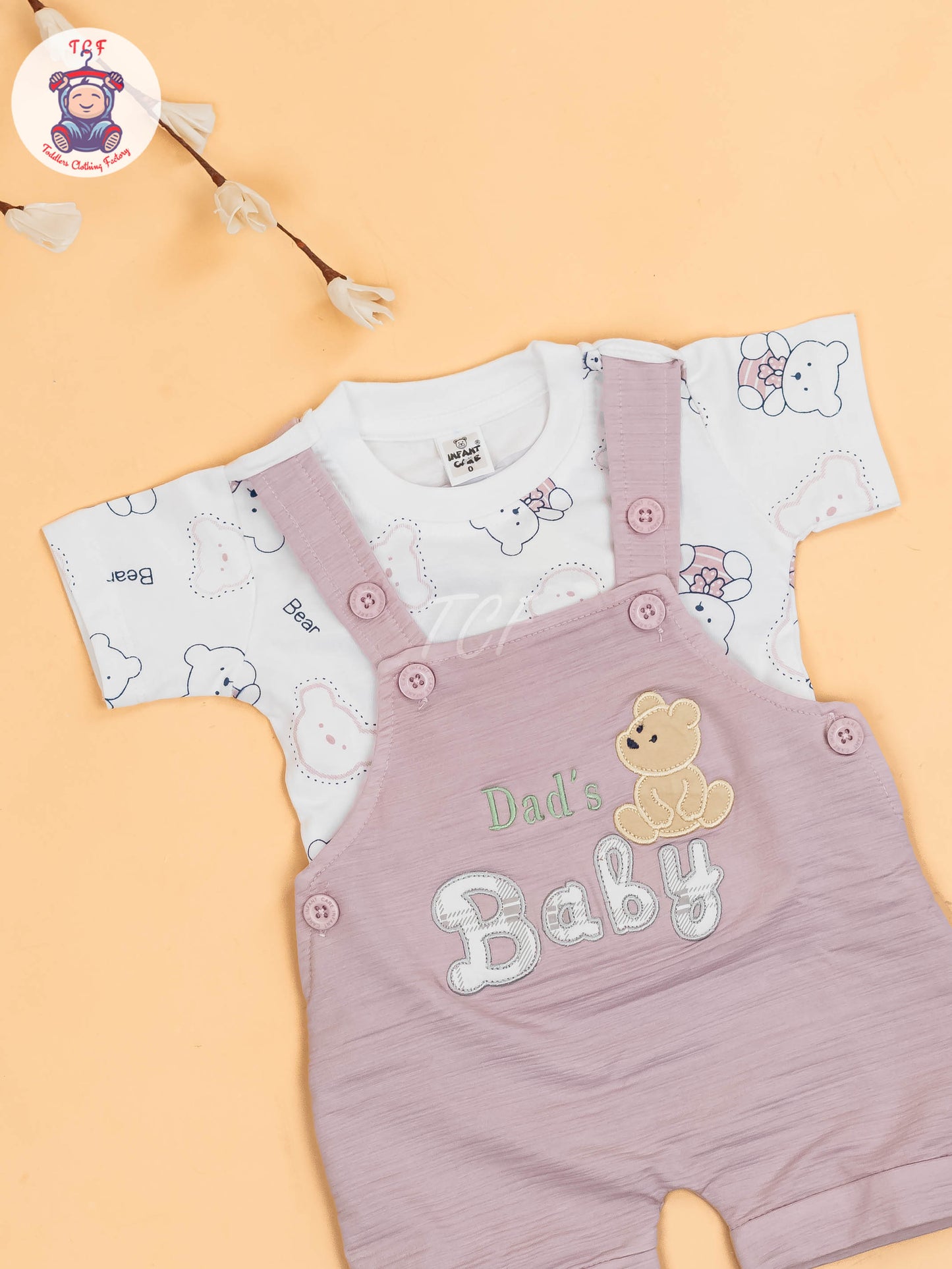 White & Onion Pink - Dads Baby Jumpsuits