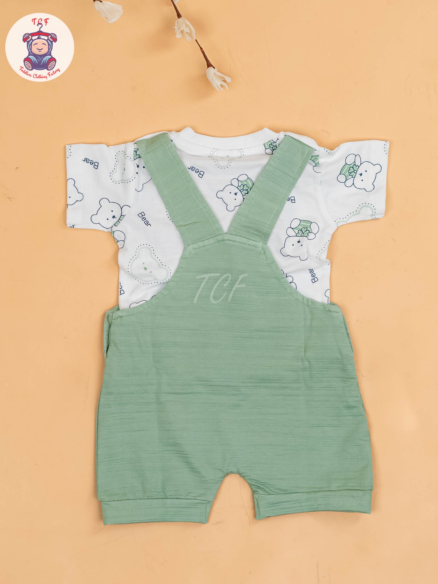 White & Green - Dads Baby Jumpsuits