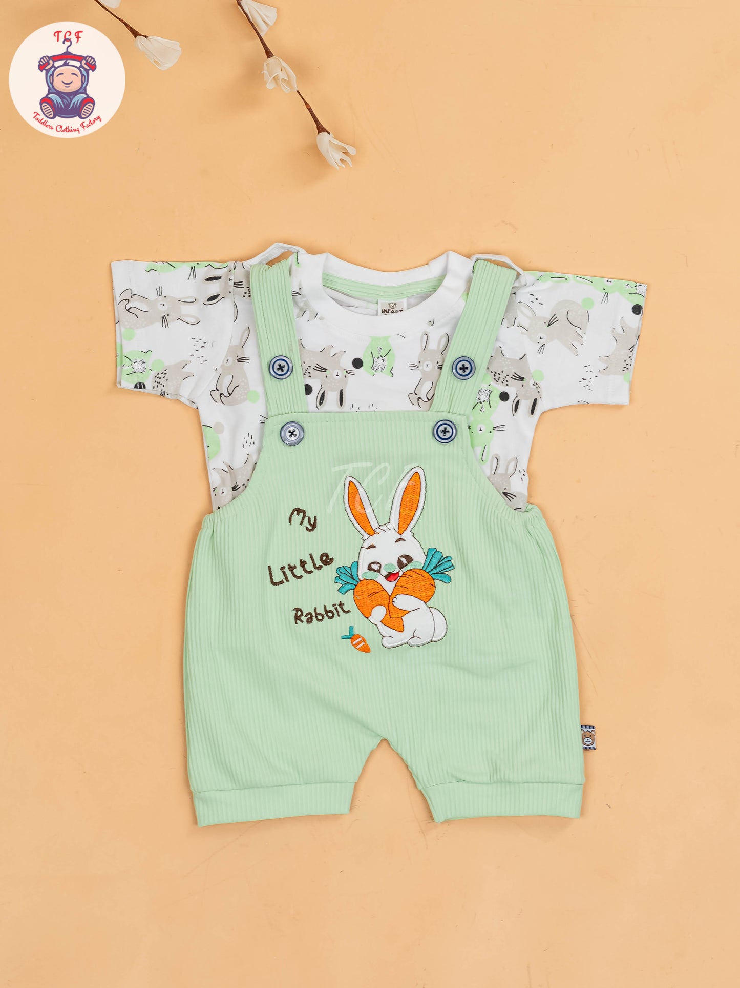 White & Green - Rabbit Jumpsuits