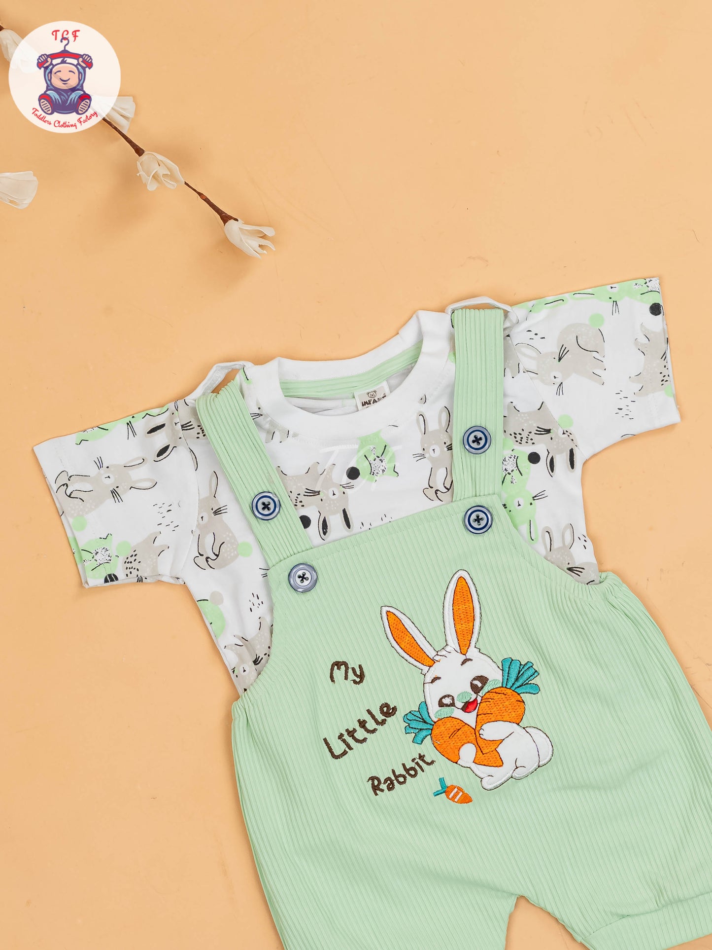 White & Green - Rabbit Jumpsuits