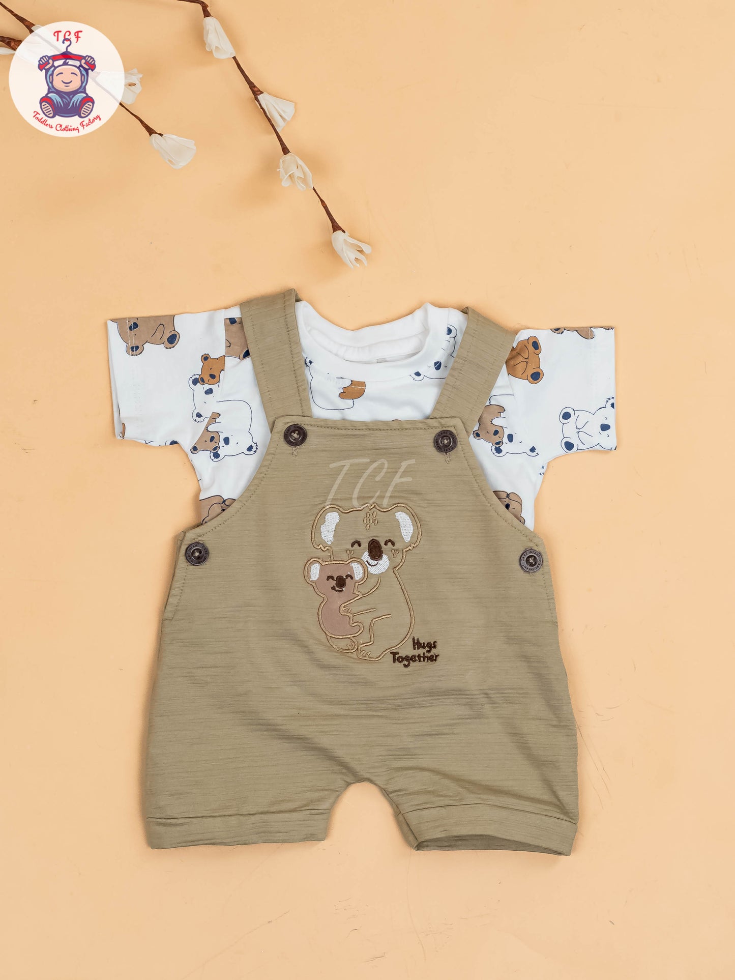 White & Beige - Elephant Jumpsuits