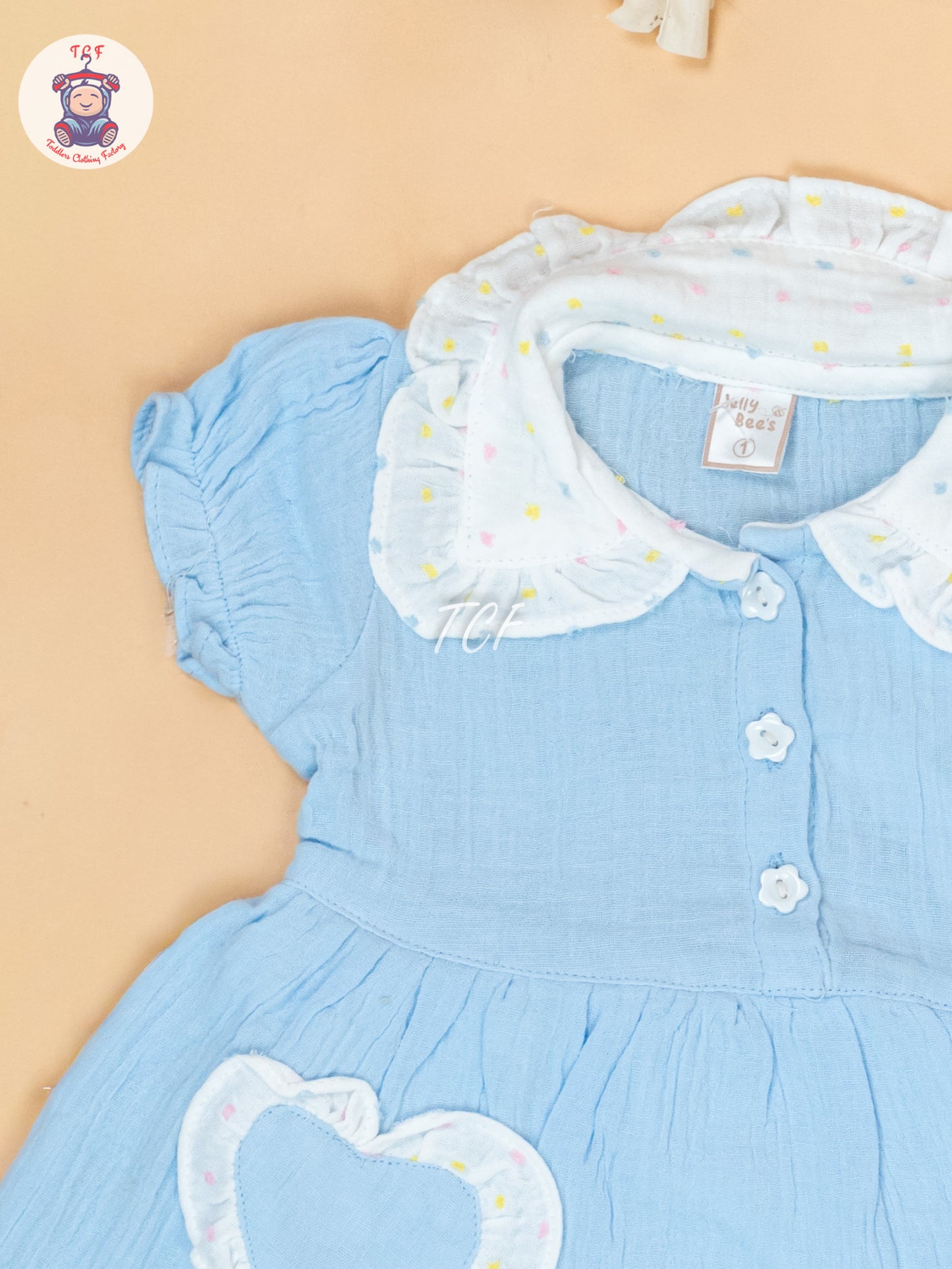 Sky Blue & White - Cotton Frock