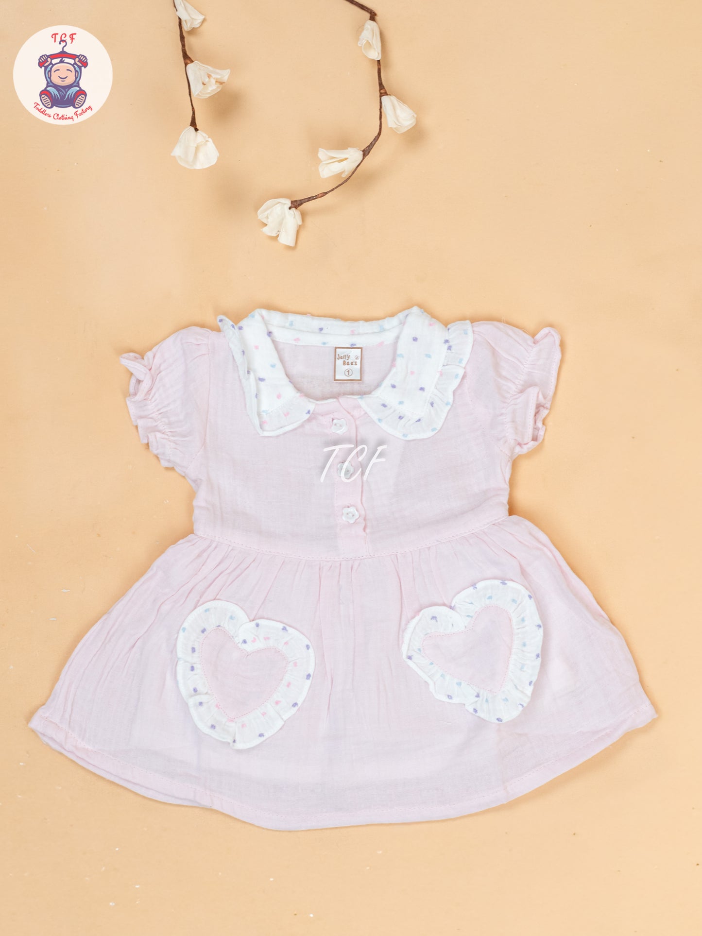 Baby Pink & White - Cotton Frock