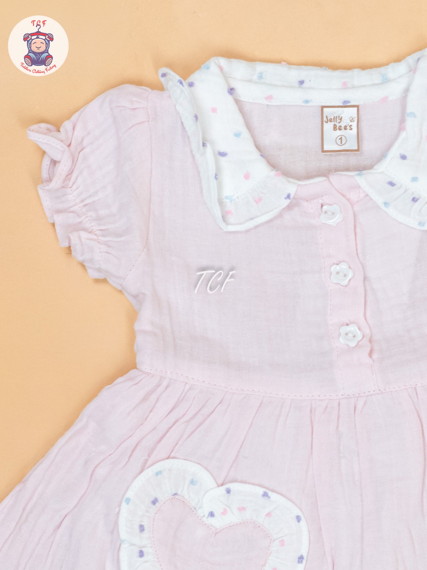 Baby Pink & White - Cotton Frock