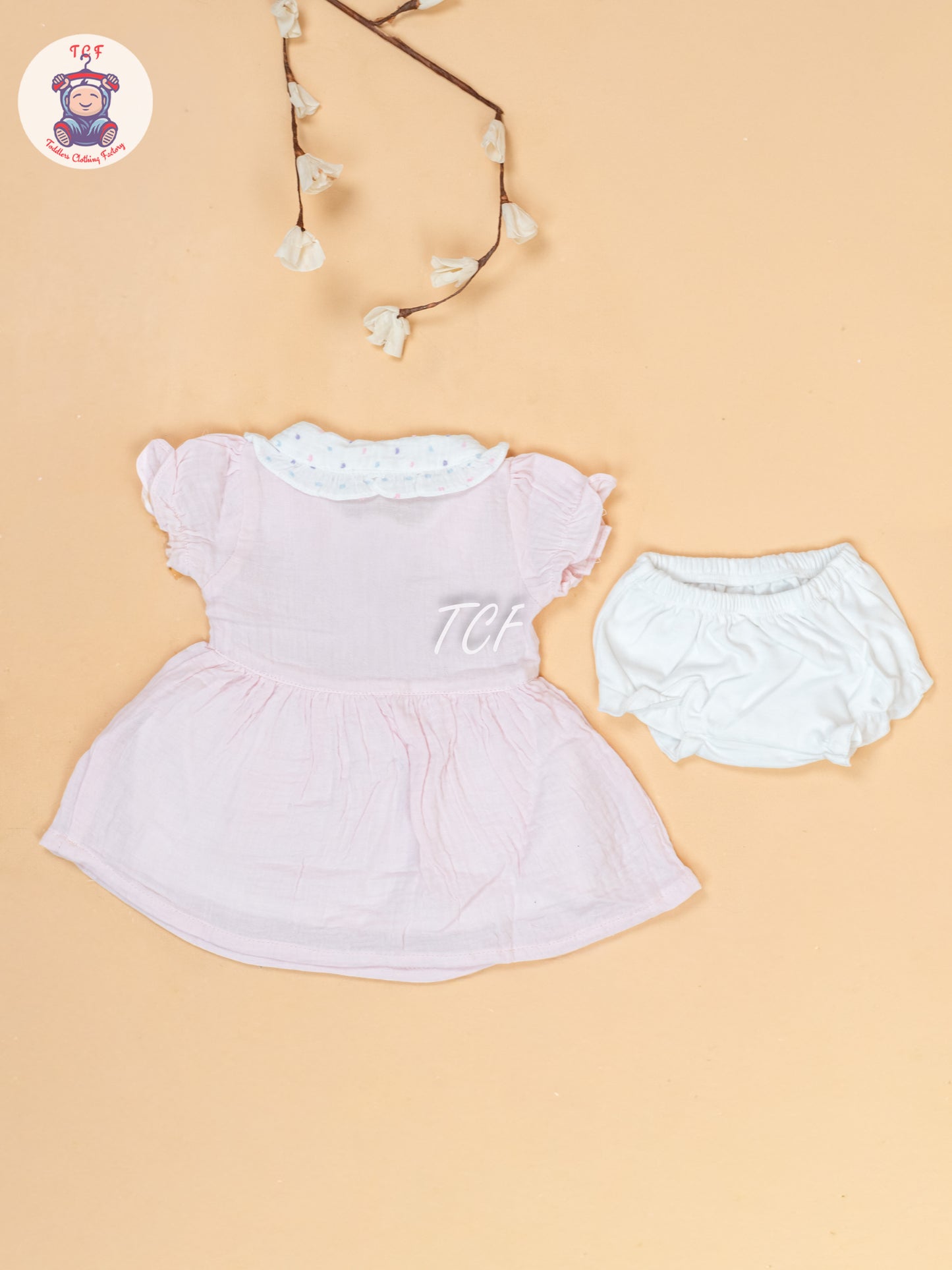 Baby Pink & White - Cotton Frock