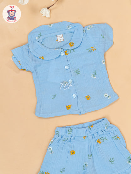 Sky Blue - Top & Shorts