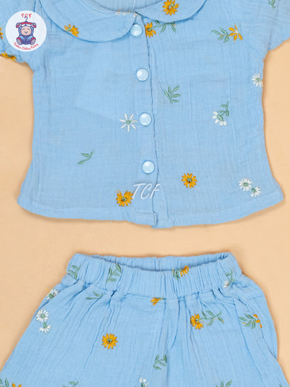 Sky Blue - Top & Shorts