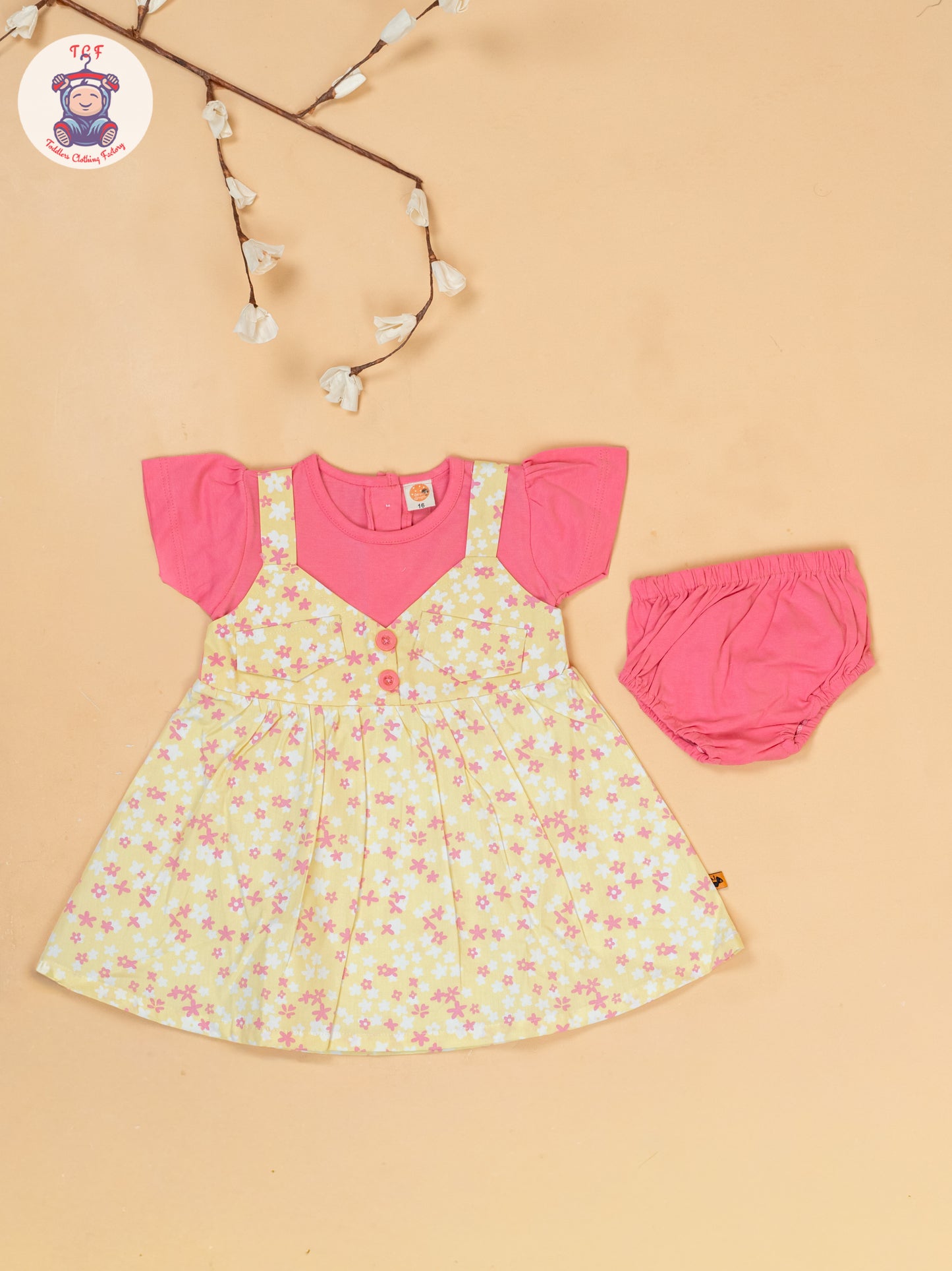 Pink & Yellow - Cotton Frock