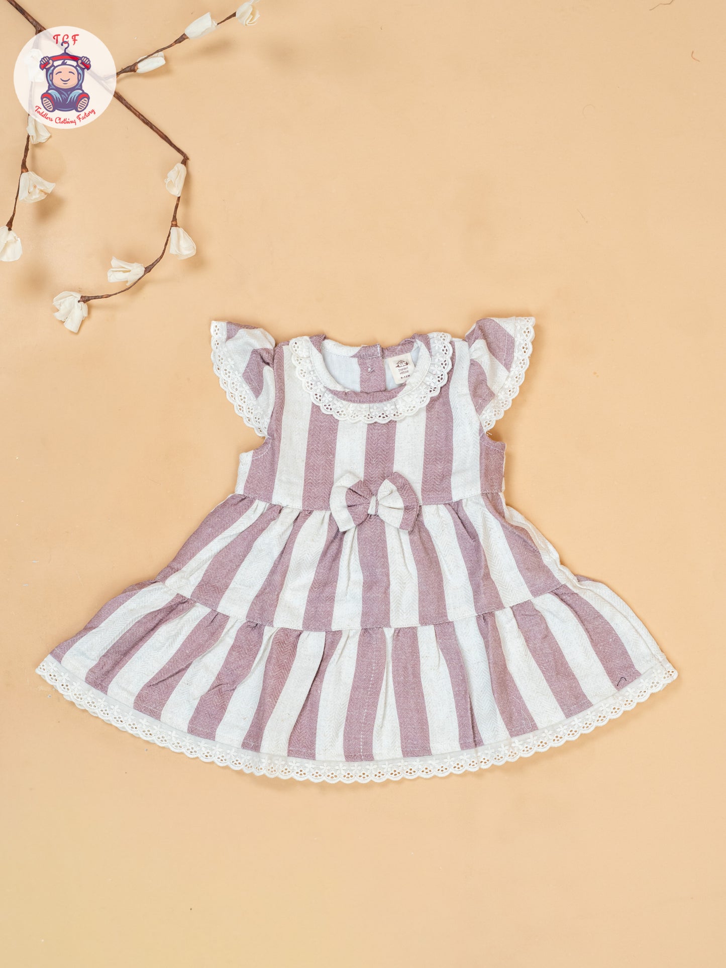 Light Pink & Cream - Cotton Frock