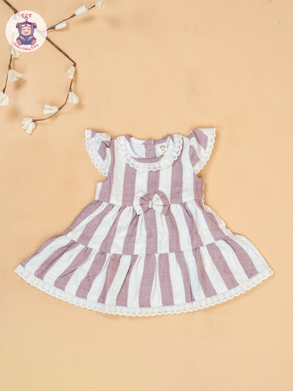Light Pink & Cream - Cotton Frock