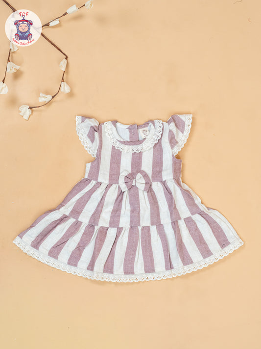 Light Pink & Cream - Cotton Frock