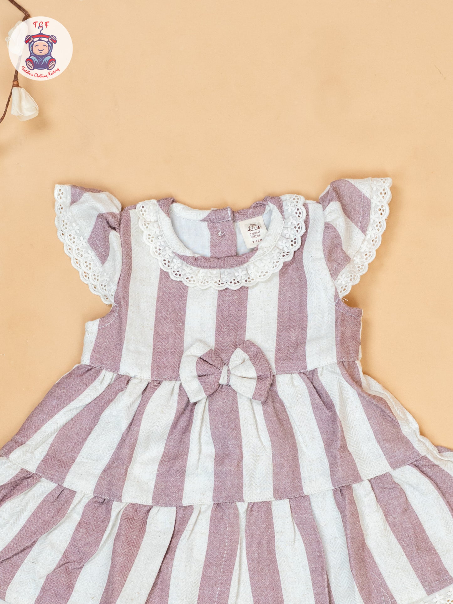 Light Pink & Cream - Cotton Frock
