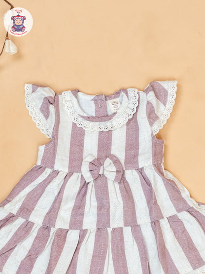 Light Pink & Cream - Cotton Frock