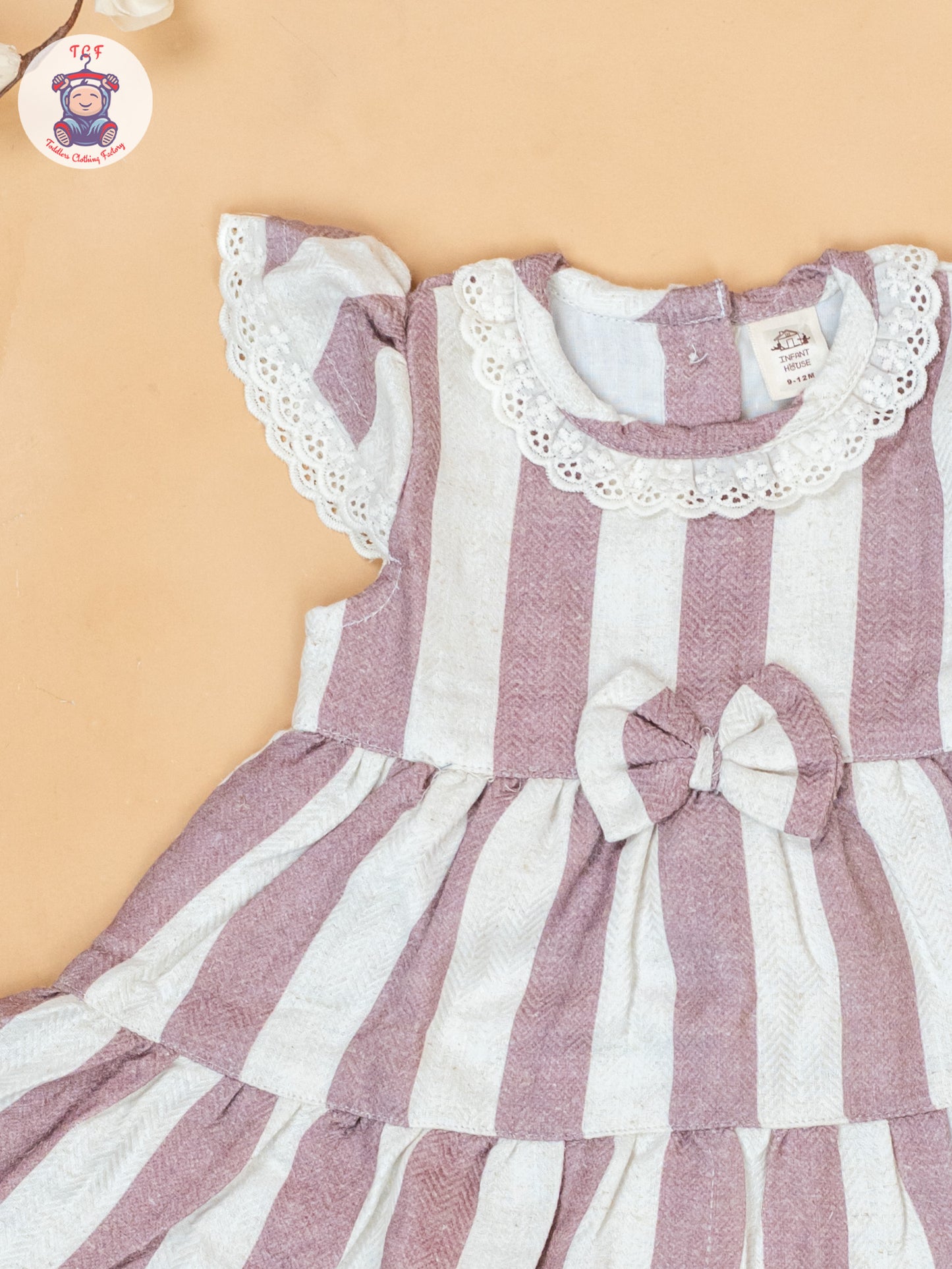 Light Pink & Cream - Cotton Frock