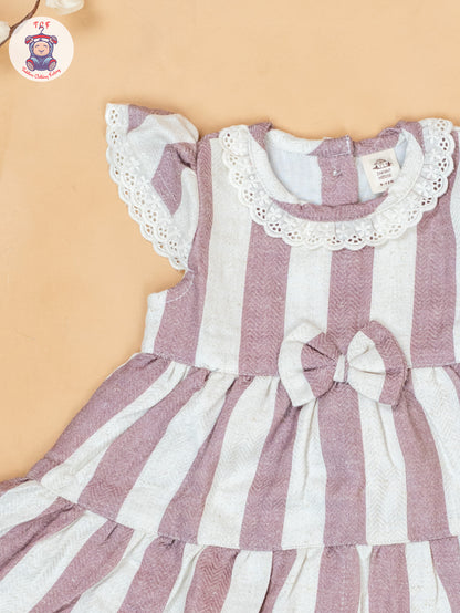 Light Pink & Cream - Cotton Frock