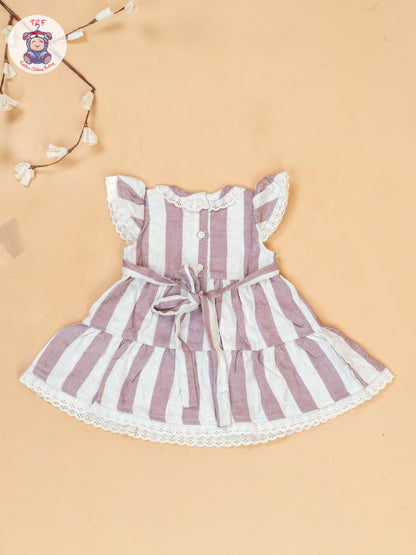 Light Pink & Cream - Cotton Frock