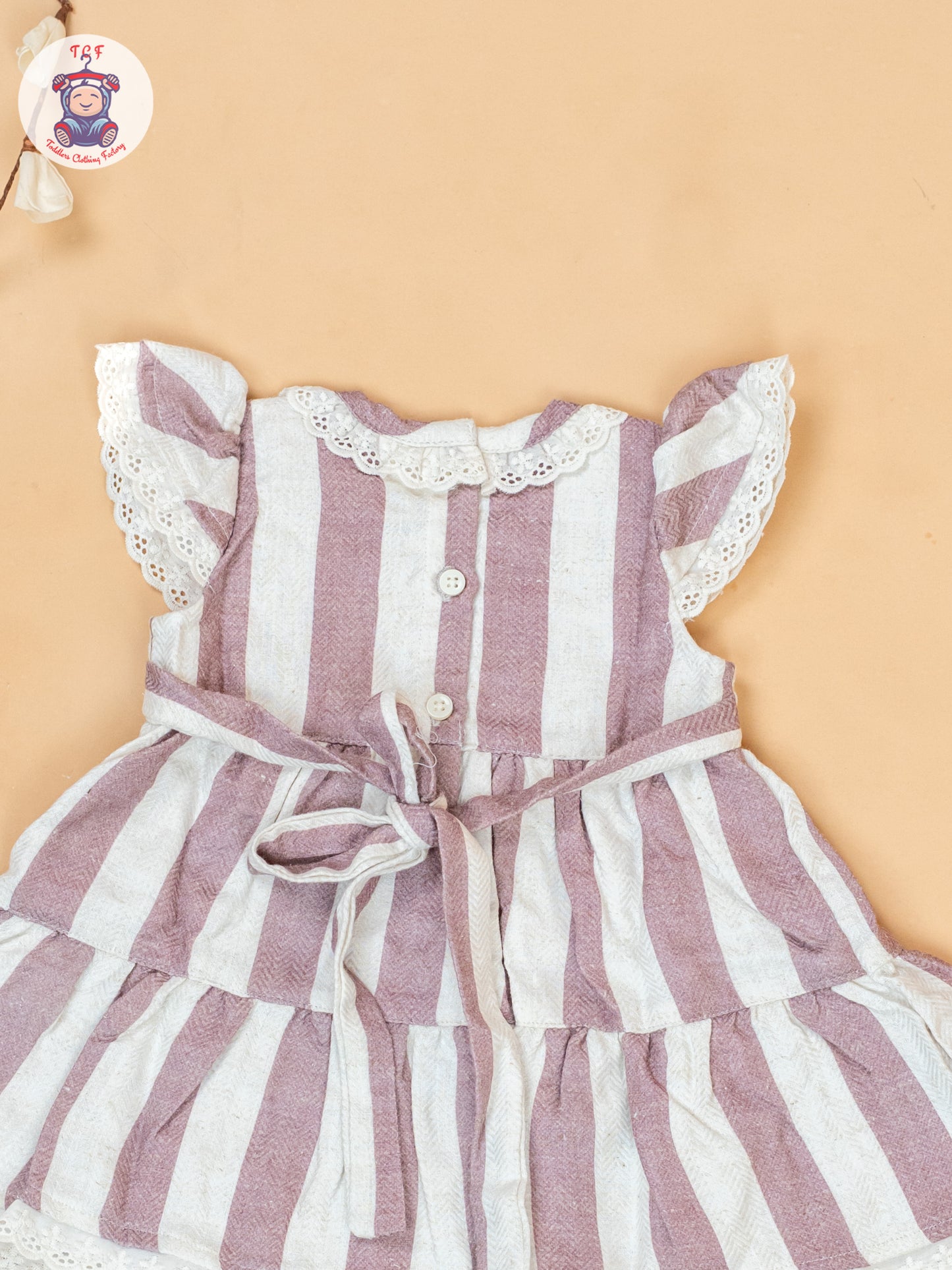 Light Pink & Cream - Cotton Frock