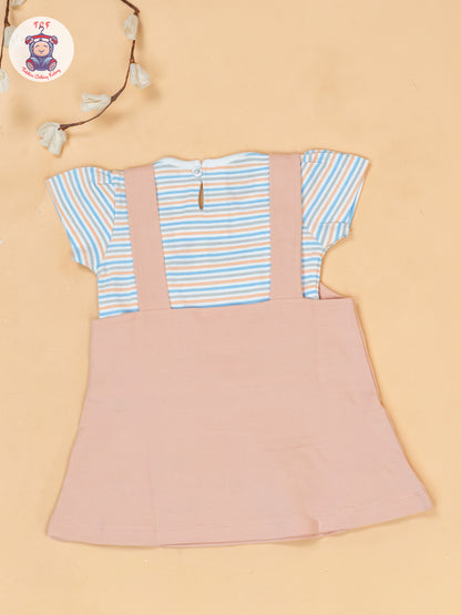 Peach & White - Cotton Frock