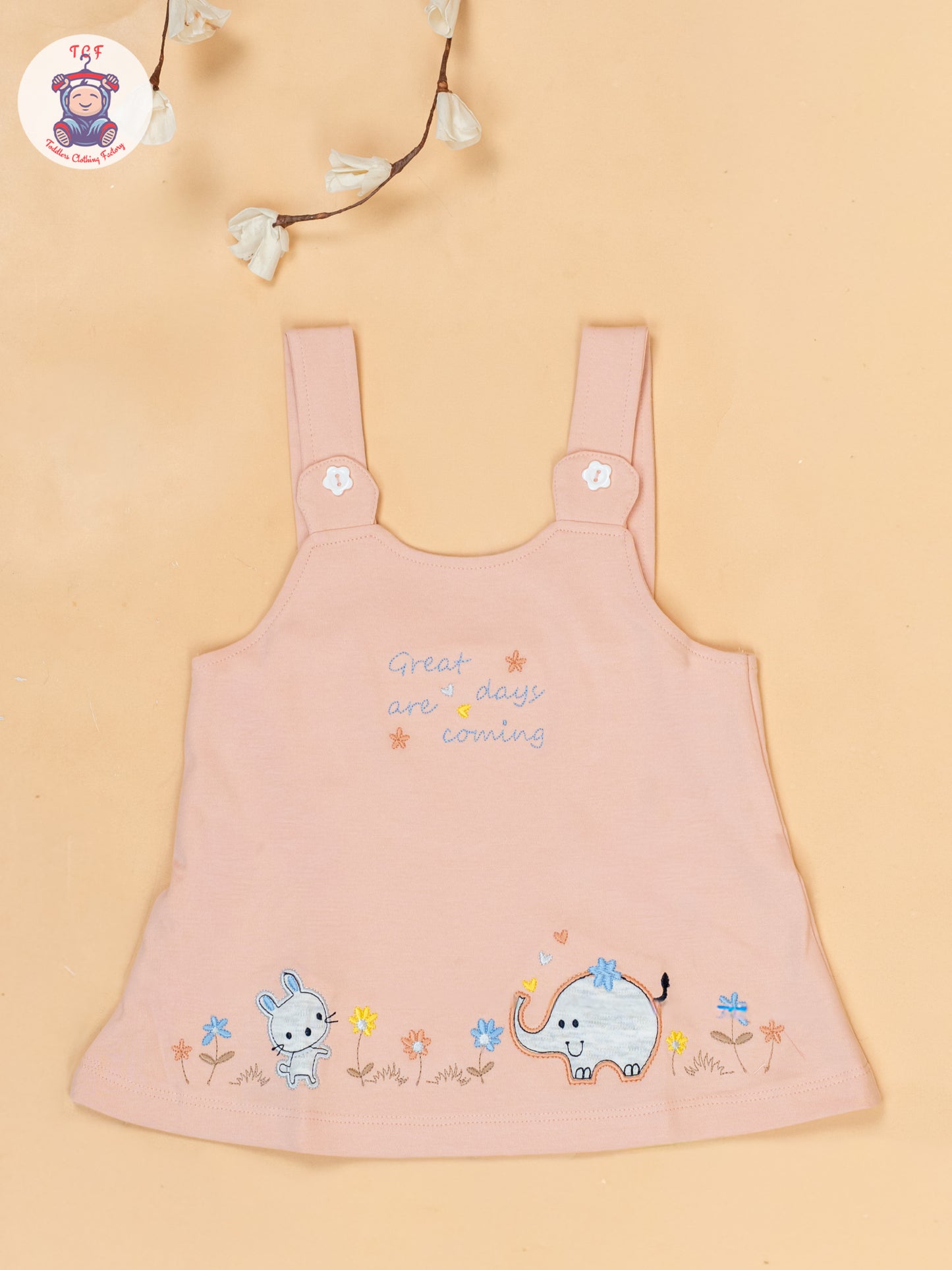 Peach & White - Cotton Frock