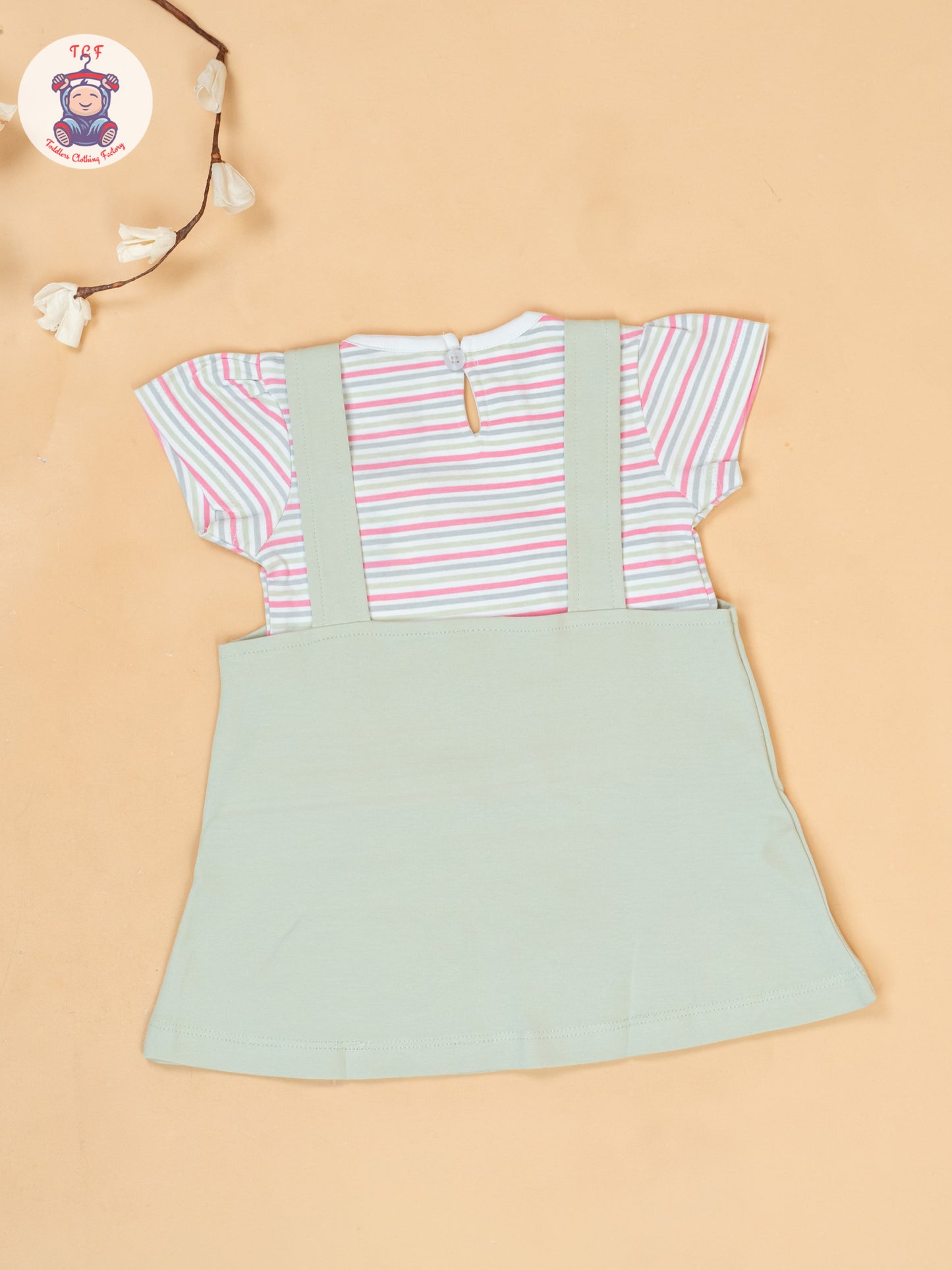 Light Green & White - Cotton Frock