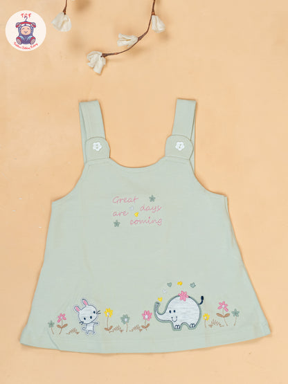 Light Green & White - Cotton Frock
