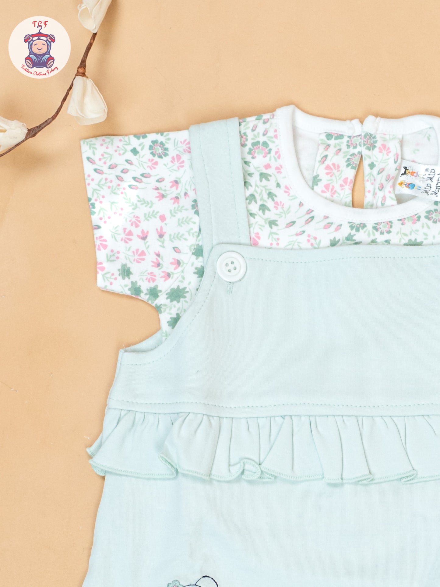 Light Green & White - Cotton Frock